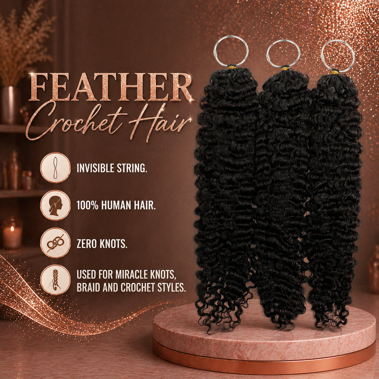 Feather Crochet Human Hair