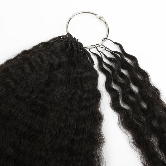 Kinky Straight Feather Crochet Human Hair Extensions