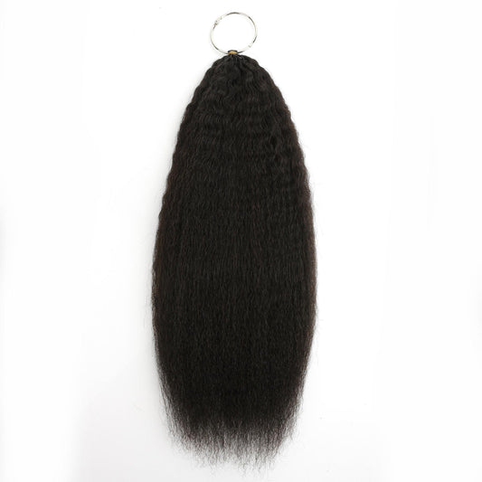 Kinky Straight Feather Crochet Human Hair Extensions